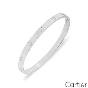 Cartier White Gold Plain Love Bracelet Size 21 B6035421 Cartier White Gold Plain Love Bracelet Size 21 B6035421